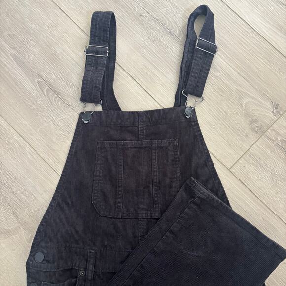 Lucky Brand Black Corduroy Overalls Ankle Crop XS - Picture 4 of 11